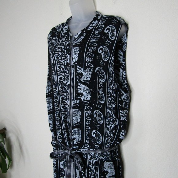 Soft Surroundings Mirabelle Animal Jumpsuit Blue Paisley Sleeveless Size 2X - Picture 6 of 11